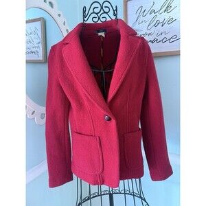J. CREW Jacket S 1 Button Front  Blazer Jacket Coat Sz Small Red Wool School Boy